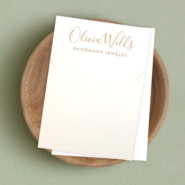 Simple Modern Satin Gold Necklace Display Card (Subido por el creador)