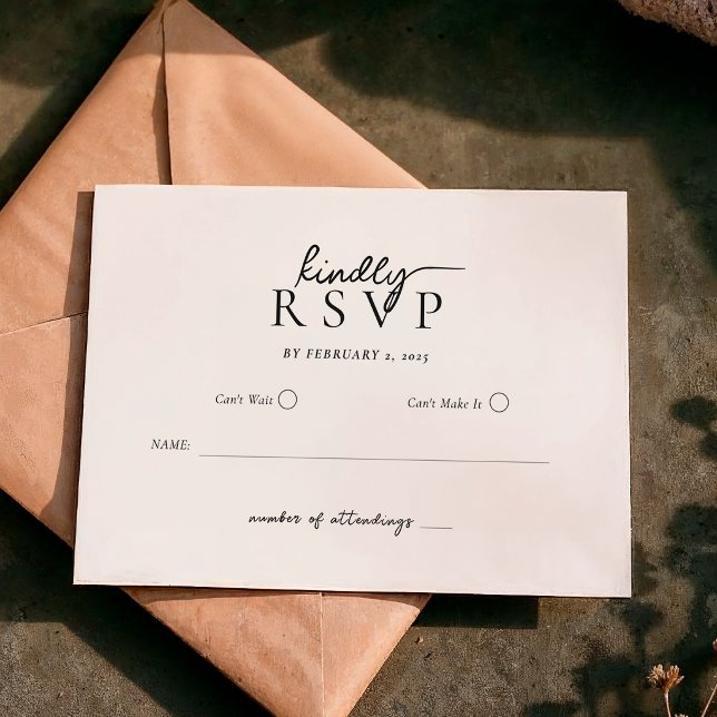 Simple Modern Typography Script Wedding RSVP (Subido por el creador)
