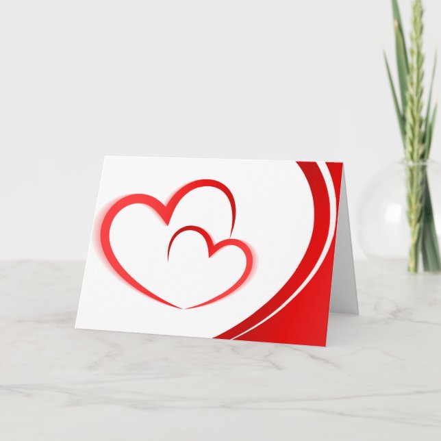 Simple moderna Te amo la tarjeta de vacaciones Hea (Anverso)