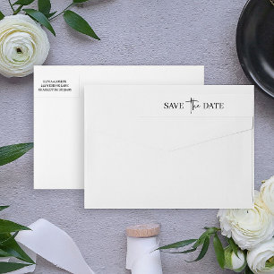 Simple Moderno Minimalista   Boda Guardar la Fecha