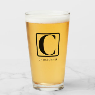 Simple Moderno Monograma Mínimo Personalizado Beer