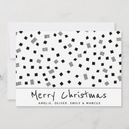 Simple Moderno Patrón Negro Blanco Feliz Navidad