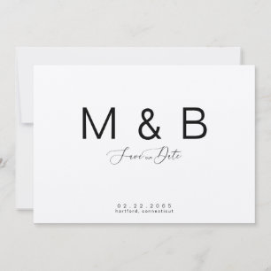 Simple Monograma Papel Kraft Tarjeta de Boda Guard