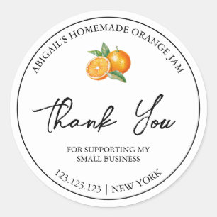 Simple Naranja casera Jam Gracias Etiqueta
