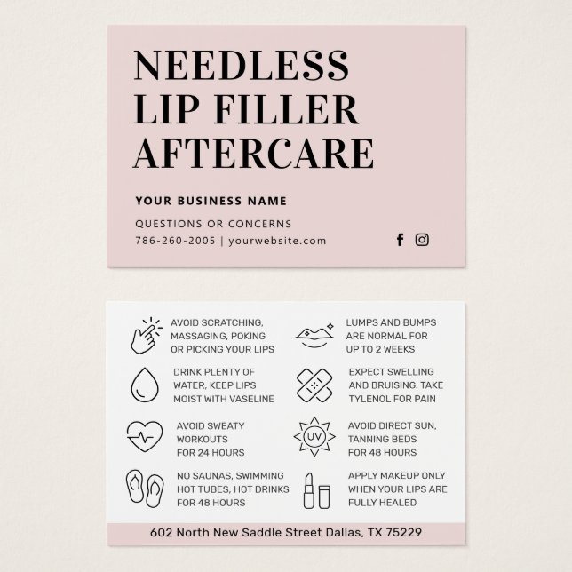 Simple Needles Lips Filler Esthetician Aftercare (Anverso y reverso)