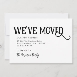 Simple negro moderno hemos movido la Invitación
