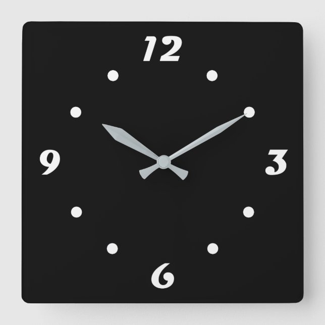 Simple, negro y blanco, reloj de pared de moda (Anverso)