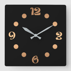 Simple, negro y blanco, reloj de pared de moda