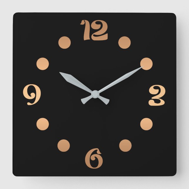 Simple, negro y blanco, reloj de pared de moda (Anverso)