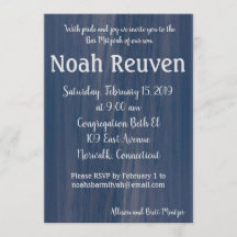 Simple Ocean Bar Mitzvah Invitación