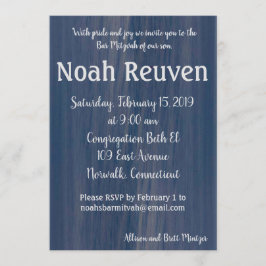 Simple Ocean Bar Mitzvah Invitación