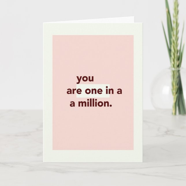 Simple One In A Million Tarjeta (Anverso)