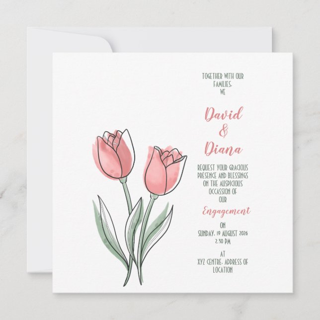simple orange Wedding invitation (Anverso)