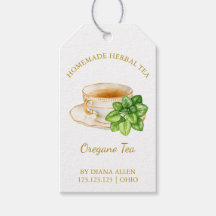 Simple Oregano Tea Hang Etiqueta