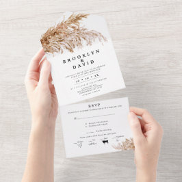 Simple Pampas Grass todo en una boda invitación