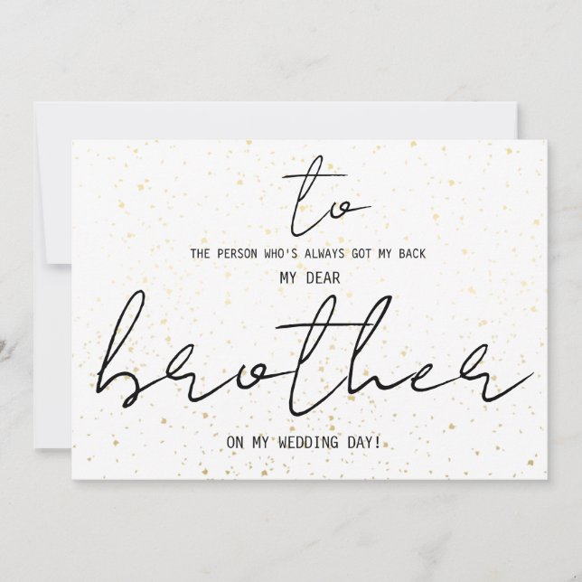 Simple Para Mi Hermano En Nuestro Día De Matrimoni (Anverso)