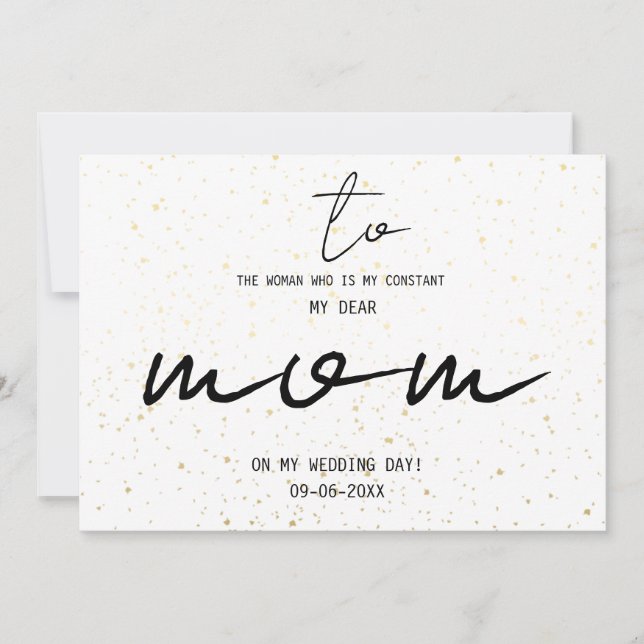 Simple Para Mi Mamá En Nuestro Día De Matrimonio A (Anverso)