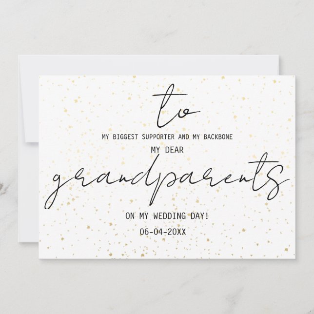 Simple Para Mis Abuelos En Mi Día De Matrimonio Añ (Anverso)