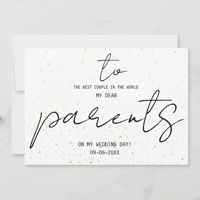 Simple Para Mis Padres En Mi Día De Matrimonio Aña (Anverso)