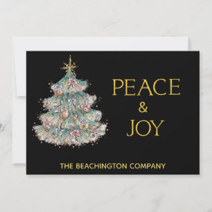 *~* Simple PEACE JOY Tarjeta de Árbol de Navidad C