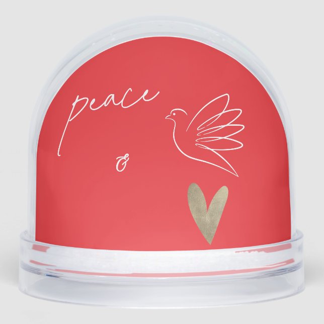 Simple Peace & Love Dove Photo Christmas Card (Anverso)