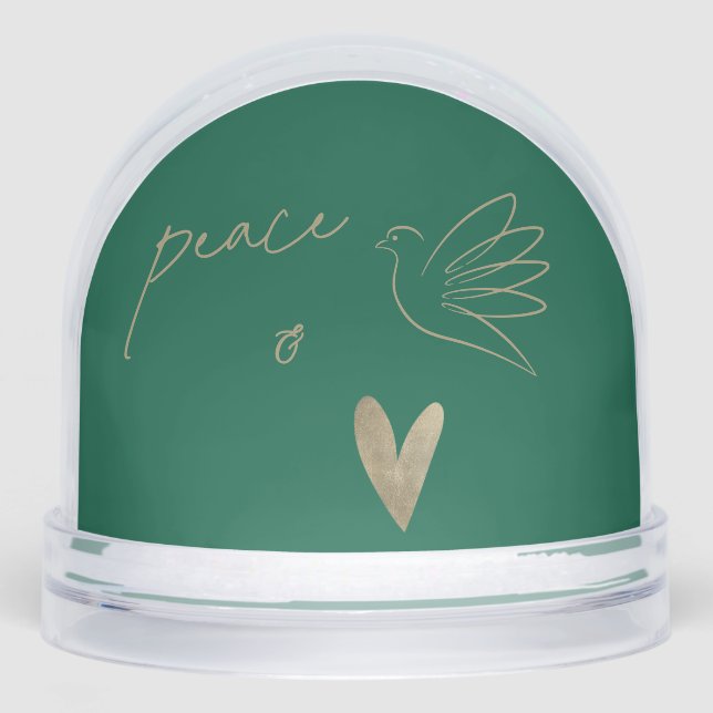 Simple Peace & Love Dove Photo Christmas Card (Anverso)