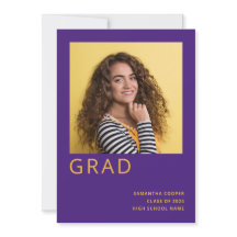 Simple Photo 2022 Graduación Invitación púrpura