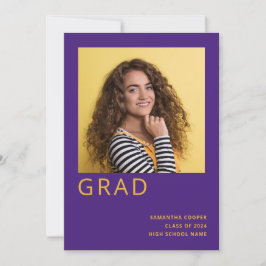 Simple Photo 2022 Graduación Invitación púrpura