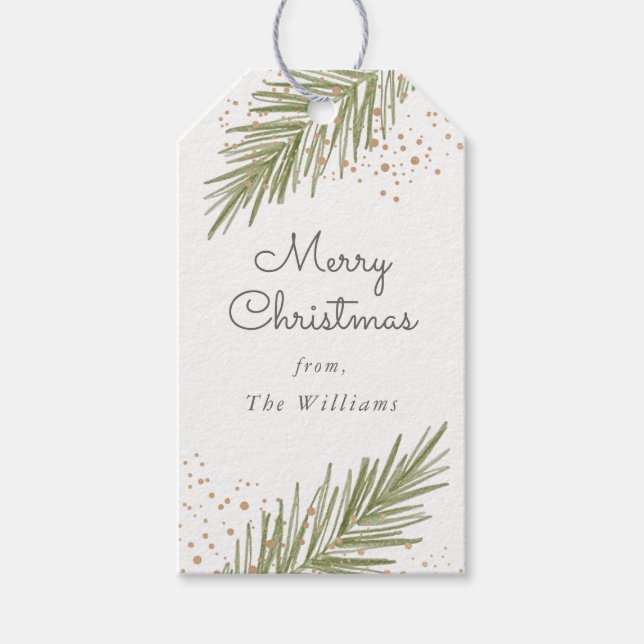 Simple Pines, Navidades Etiqueta de regalo (Anverso)