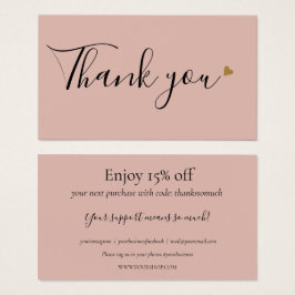Simple Pink Gracias Por Tarjeta De Descuento De Co