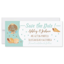 Simple playa de Seashells Save the Date Card