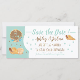 Simple playa de Seashells Save the Date Card