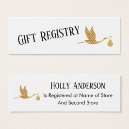 Simple Preppy Gold Stork Regalo Registro Insertar