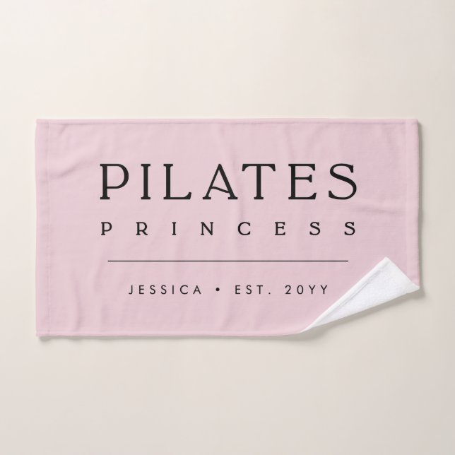 Simple Princesa de Pilates Rosa Personalizada (Toalla de mano)