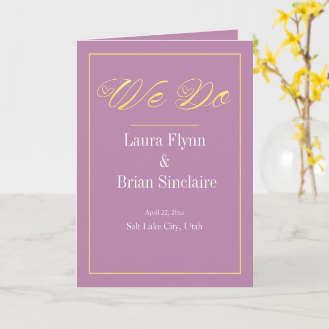 Simple programa de bodas "LO HACEMOS" (flor amarilla)