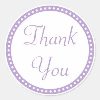 Simple Purple Border Gracias Pegatinas