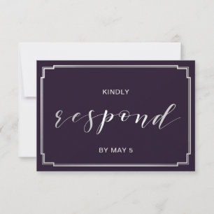 Simple Purple Wedding rsvp