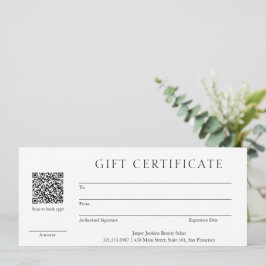 Simple QR Code Certificado de regalo de empresa mo