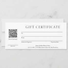 Simple QR Code Certificado de regalo de empresa mo