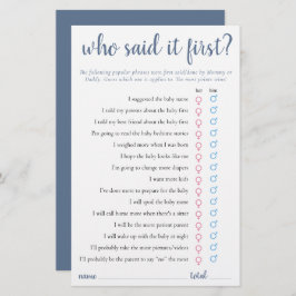 Simple Quién Lo Dijo Primero | Tarjeta de juego az