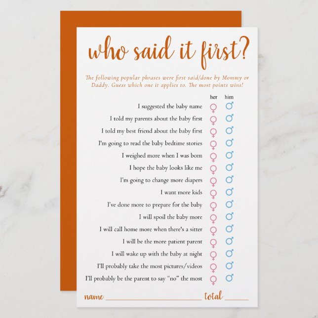 Simple Quién Lo Dijo Primero | Tarjeta de juego Na (Anverso / Reverso)