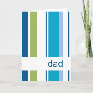 Simple rayas verdes azules, tarjeta del día del pa