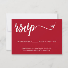Simple Red RSVP boda Asiento Reservado