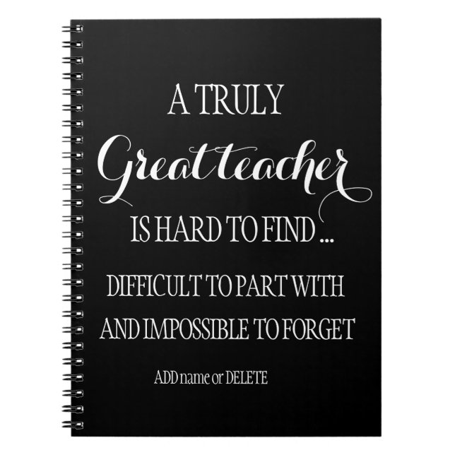 Simple regalo blanco y negro para el cuaderno de u (Frente)