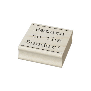 Simple "¡Regresa al remitente!" Sello de goma