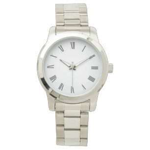 Simple reloj de acero inoxidable numérico romano