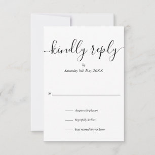 Simple respuesta amable de boda en escritura moder
