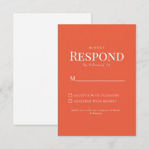 Simple respuesta de boda de naranja
