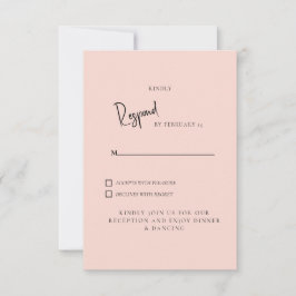 Simple respuesta de boda de tono rosado