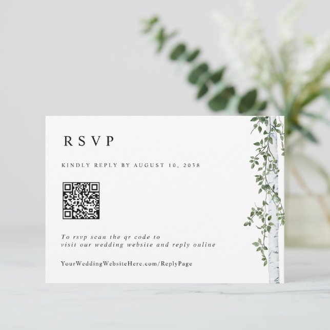 Simple respuesta de código QR en línea para boda d (Anverso de pie)